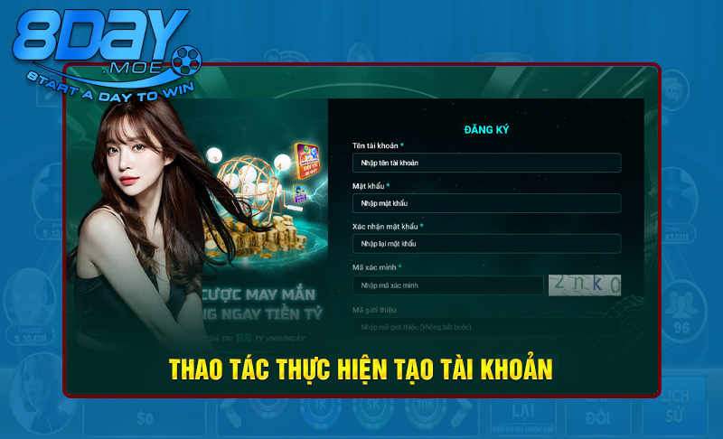 Đăng ký tài khoản tại 8DAY với các bước đơn giản